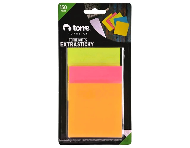 Notas adhesivas colores Torre